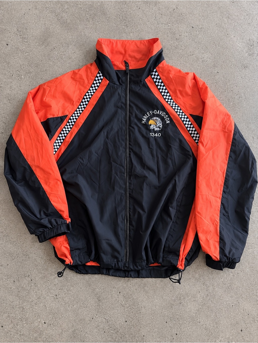 Vintage y2k Harley-Davidson 1340 Racing Jacket North End LARGE Black Chekered